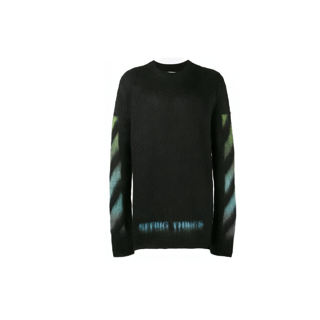 OFF WHITE Sweater Loose Fit Men's Blue Green OMHA036F176500041040