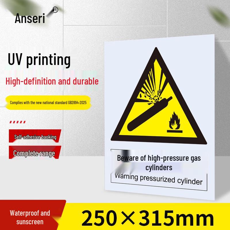 High-Pressure Gas Cylinder Warning Safety Sign