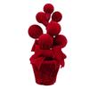 Fabric Christmas Potted Plant Wine Red Christmas Decoration Plant Mini Potted Christmas Tree  Desks