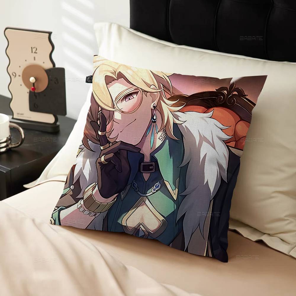 Game Honkai Star Rail Aventurine Pillow Cushion Cover Pillowcase Living Room Sofa Home Decor Customized