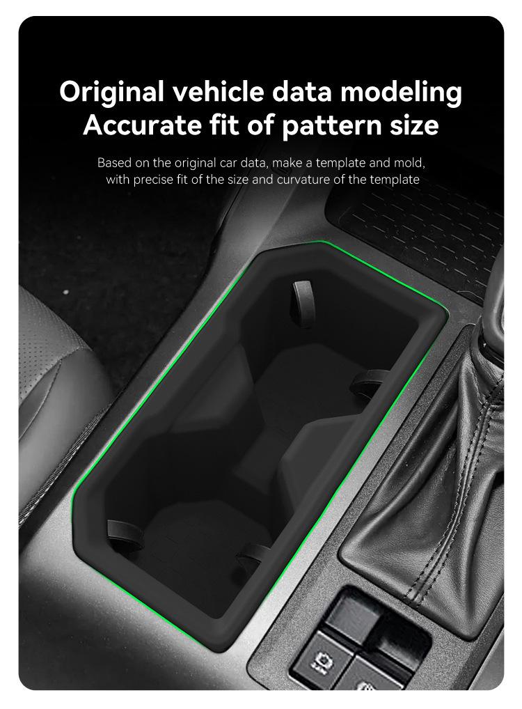 RAV4 LHD Center Console Cup Holder Silicone Anti-Slip Mat - Fits 26 Models, Protective Car Modification Accessory.
