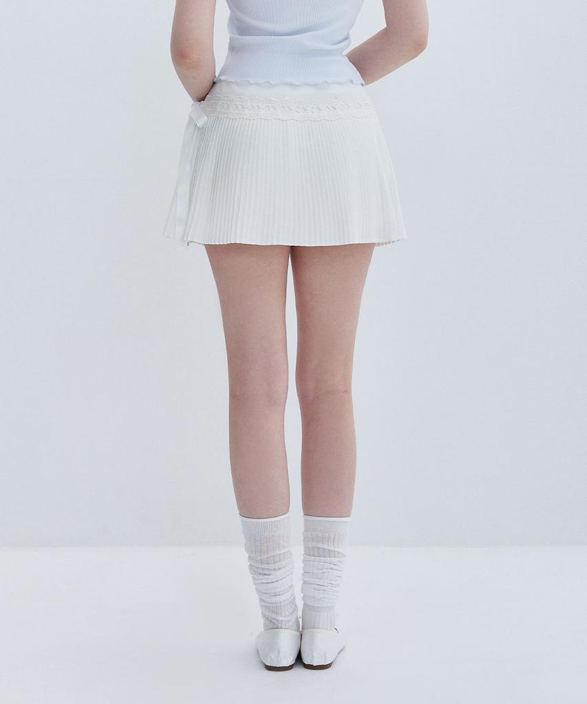 Moabel Classic Pleats Skirt - Ivory