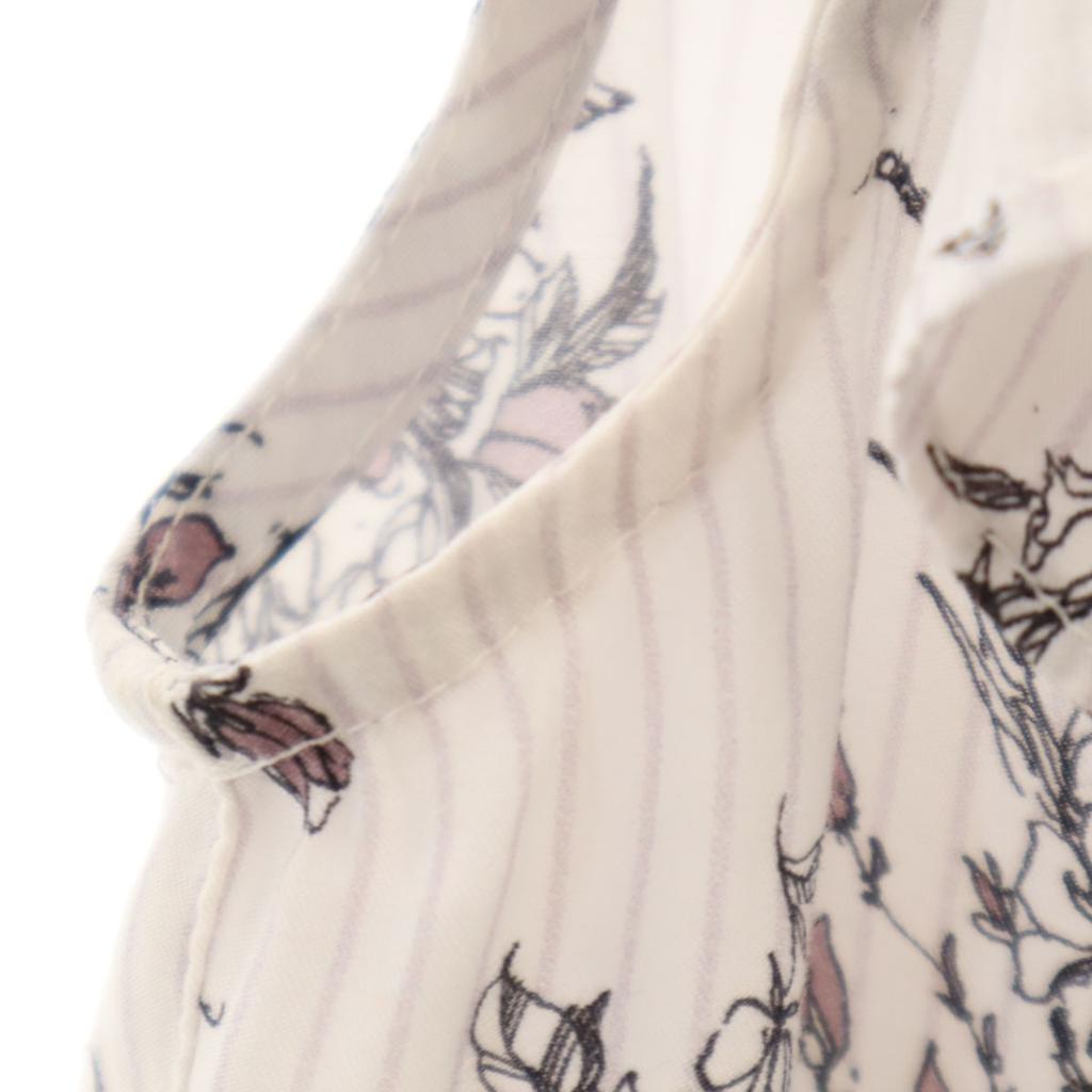 SNIDEL Floral Stripes No Sleeve Shirt F White Women Used