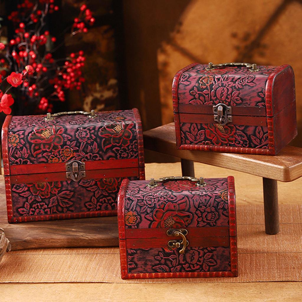 Spacious Wood Storage Box For Jewelry Watches Featuring Antique Look For Home Decoration