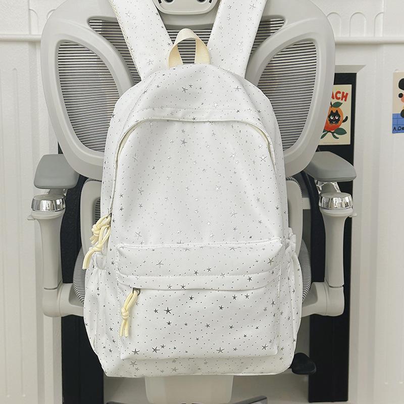 Schoolbag schoolbag new 1011 hot stamping three-dimensional star printing high school students large capacity fresh and sweet casual backpack