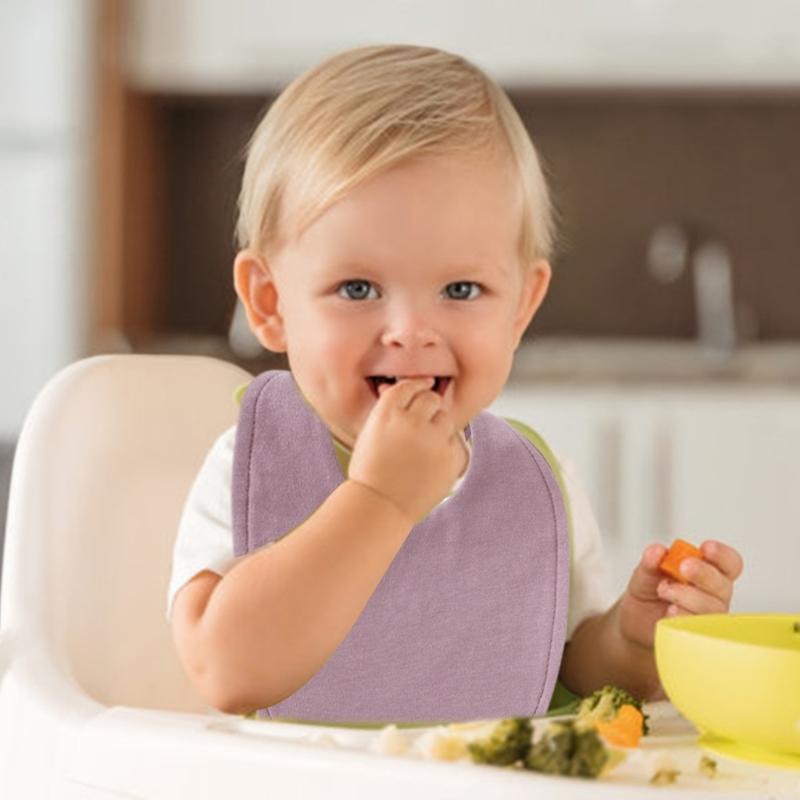 4 Stück/Packung Weiches & Atmungsaktives Baumwollmusselin Baby Lätzchen Set Spucktuch für Neugeborene Kleinkinder Sabbern und Zahnen