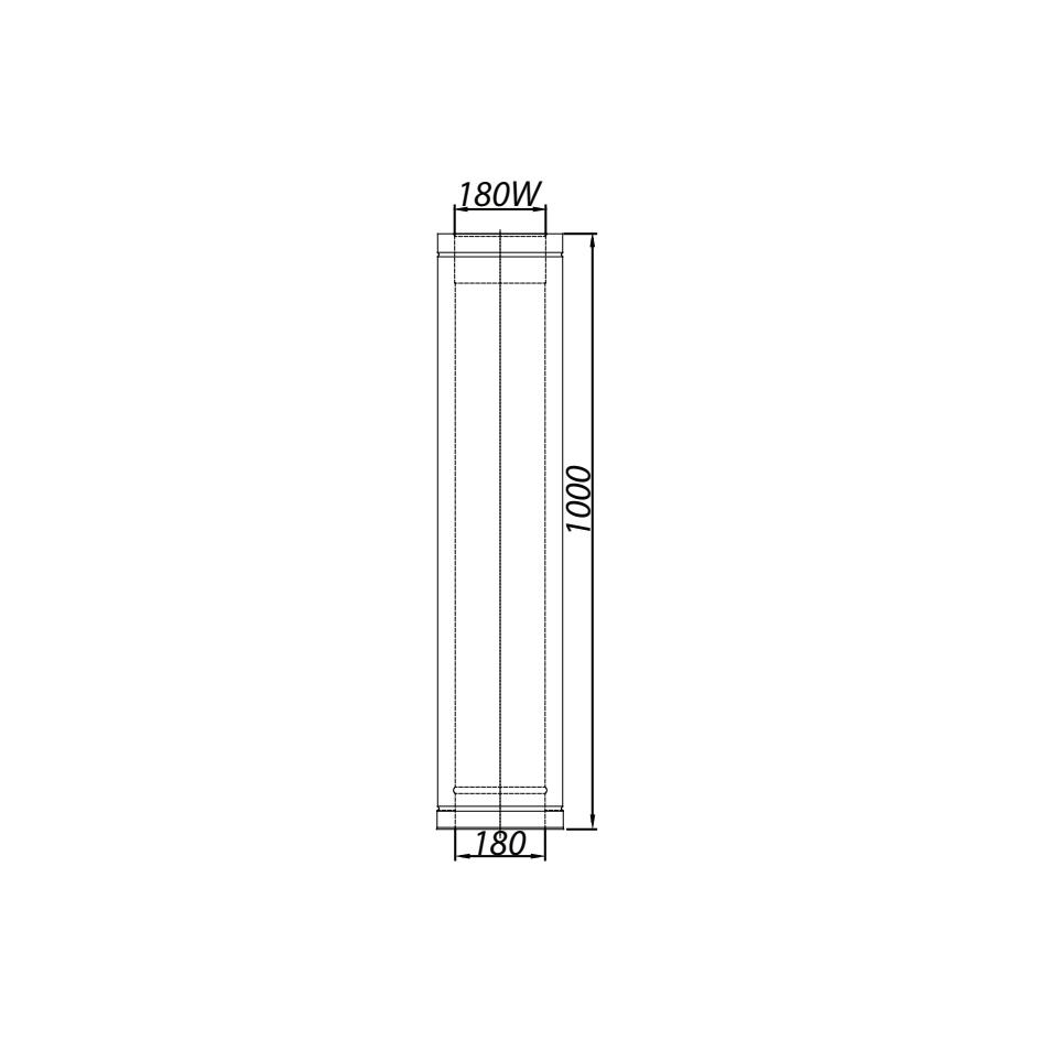 ADAM DW Double-wall Chimney Pipe Fi 180 1m