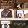 IGIMI Wooden Watch Winder, Black Walnut Finish, Rondo, Single Winding, 12 o'clock Center Stop, Mabuchi Motor, USB Compatible, 4 Modes, IG-ZERO113B-5,