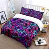 Floral Pattern With Purple And Pink Gradient Bedding Set For Kids Luxury Gift 3Pcs Digital Print Comforter Set Soft Comfortable