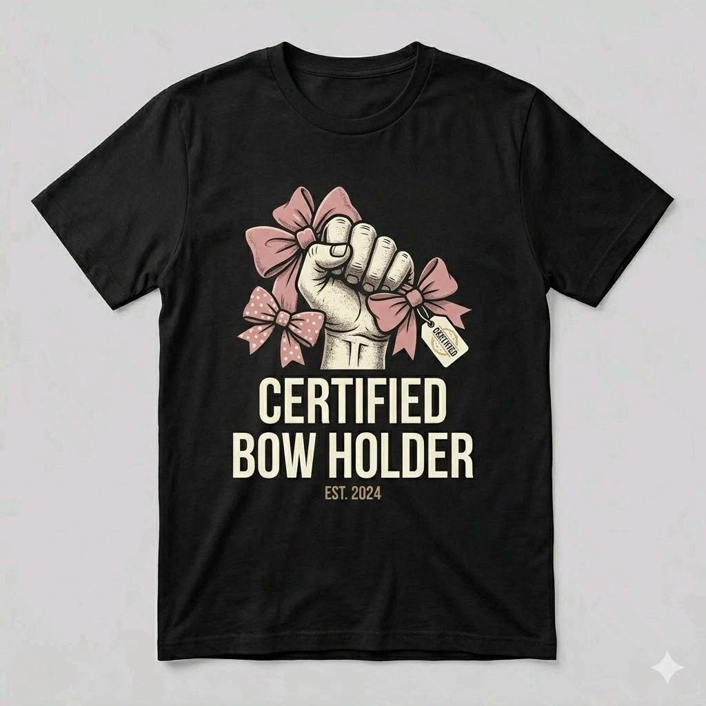 Certified Bow Holder Shirt Girl Dad Father s Day Gift Tee XS