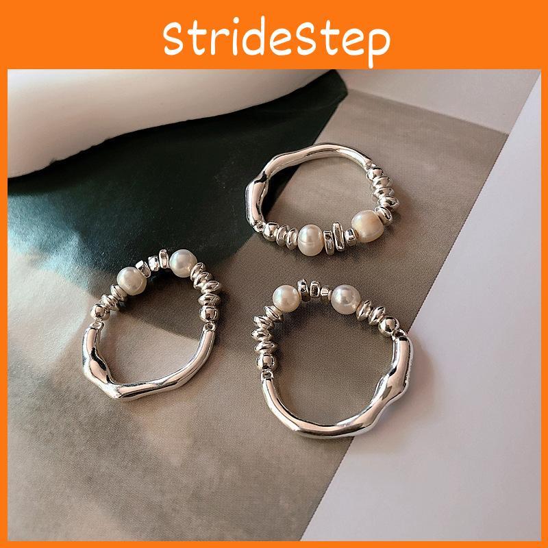 Chic 2022 Natural Pearl Copper Ring With Distinctive Geometric Design Versatile For Women