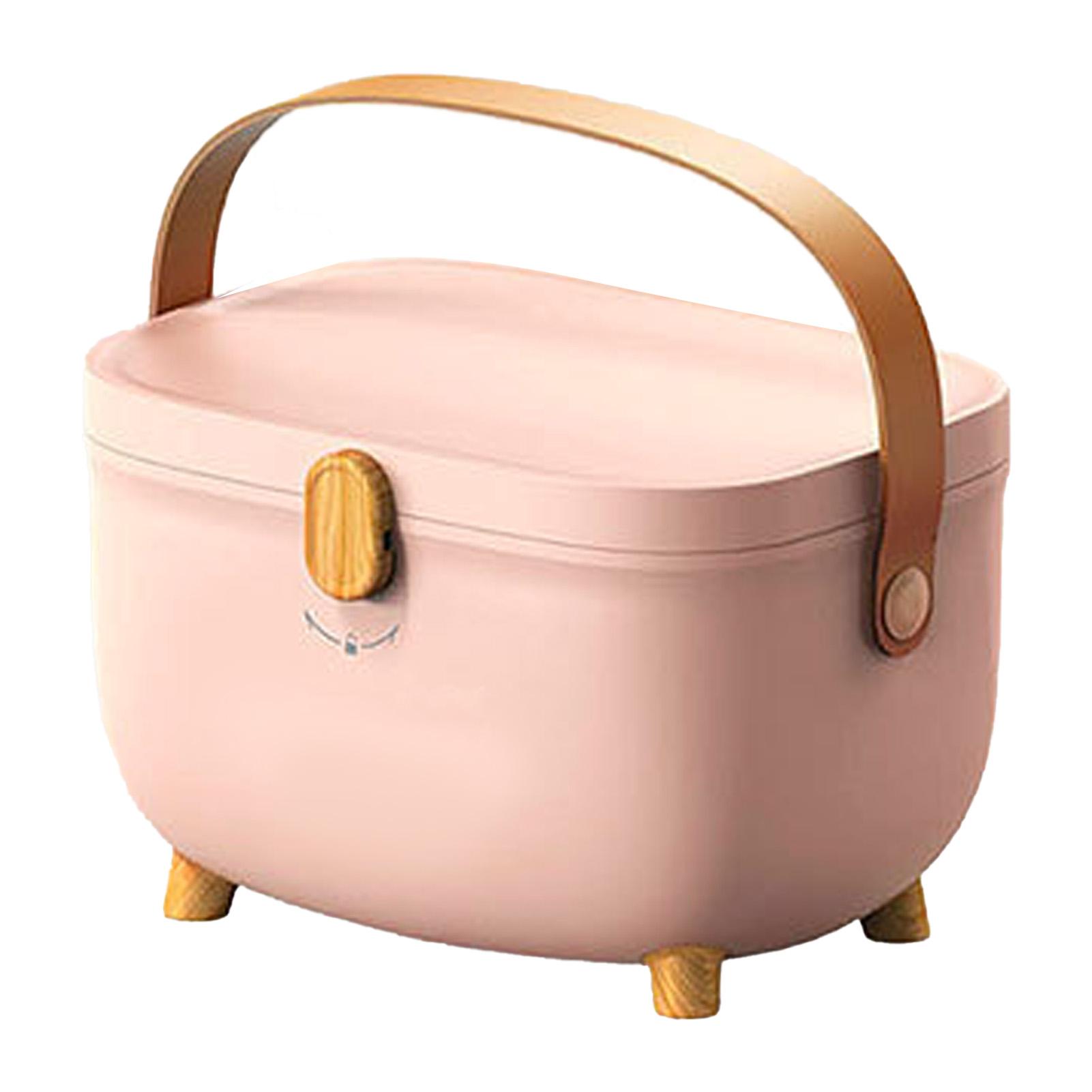 

Овальный ящик для хранения лекарств, бытовой двухслойный, большой емкости, многосекционный органайзер для лекарств розовый