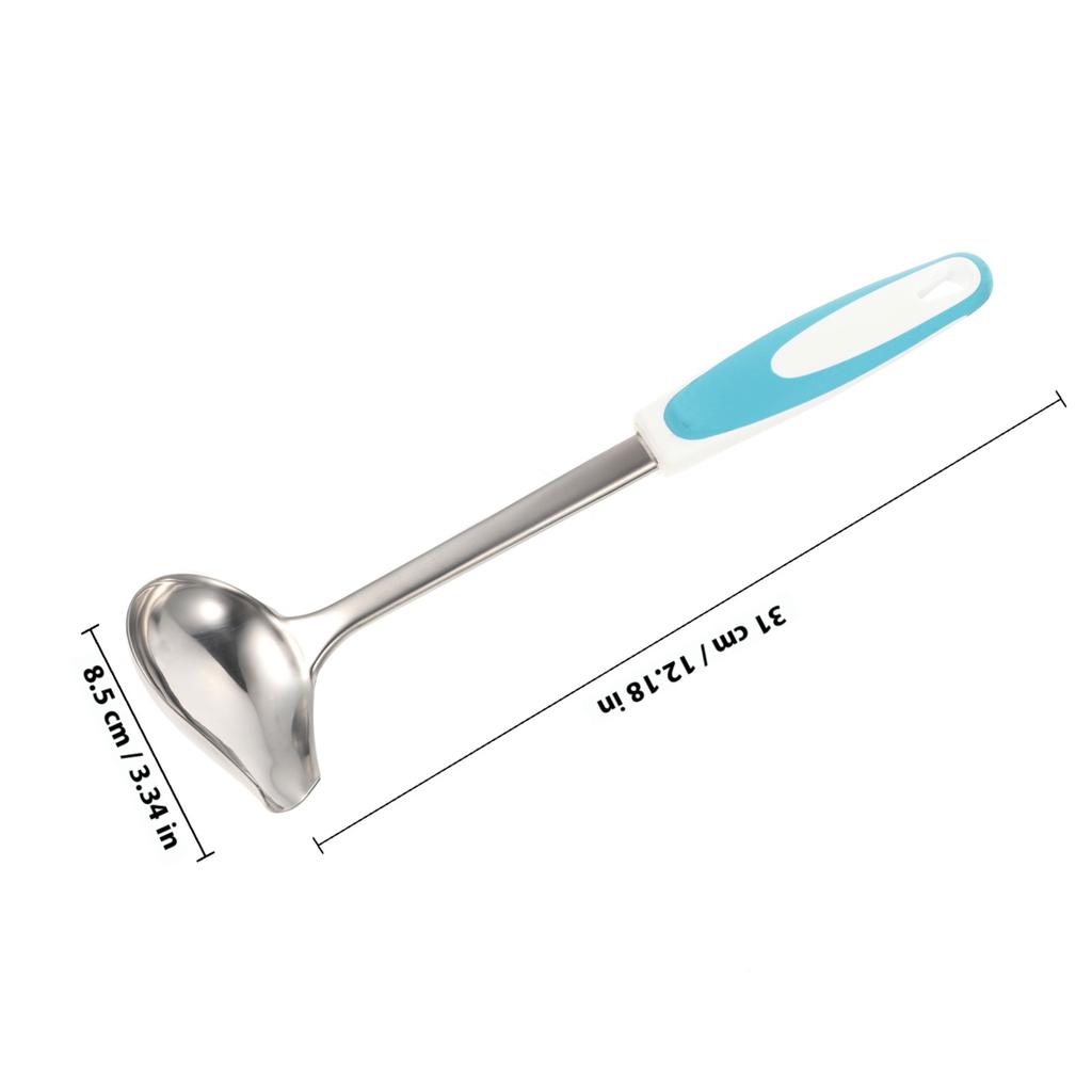 Anti-Slip Angled Sauce Ladle Stainless Steel Soup Spoon For Gravy Oil Serving Buffet Restaurant Kitchen Tool