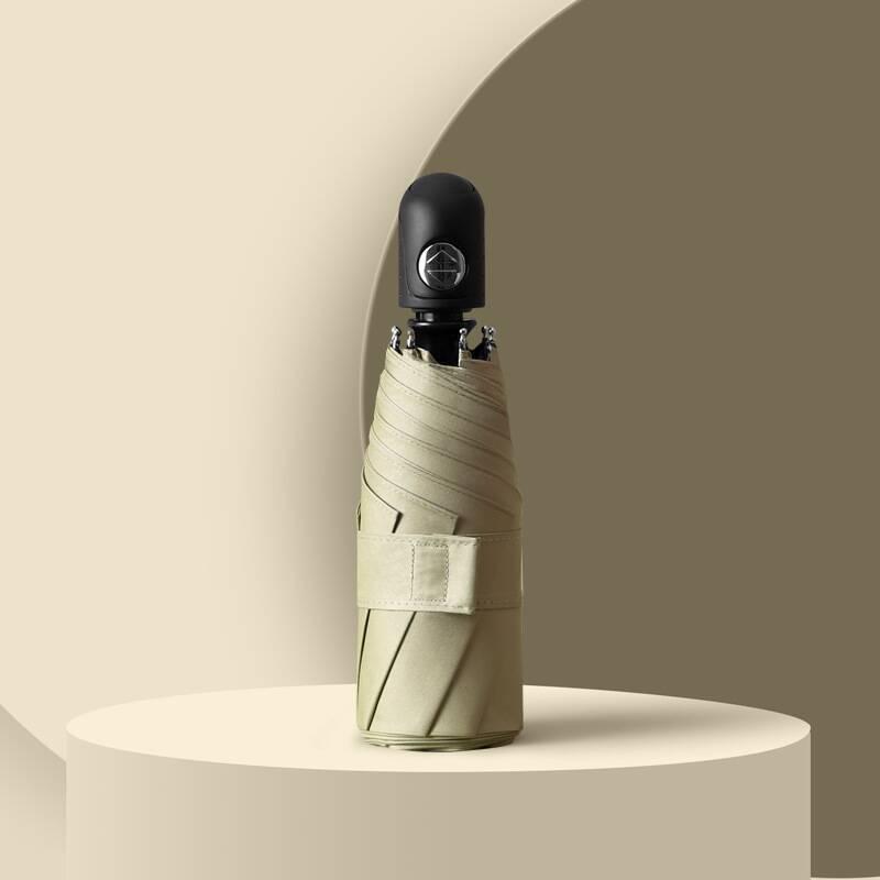 Ultra-Light 6-8 Bone Mini Capsule Umbrella - Compact Sunshade with Glasses Case for Sunny & Rainy Days