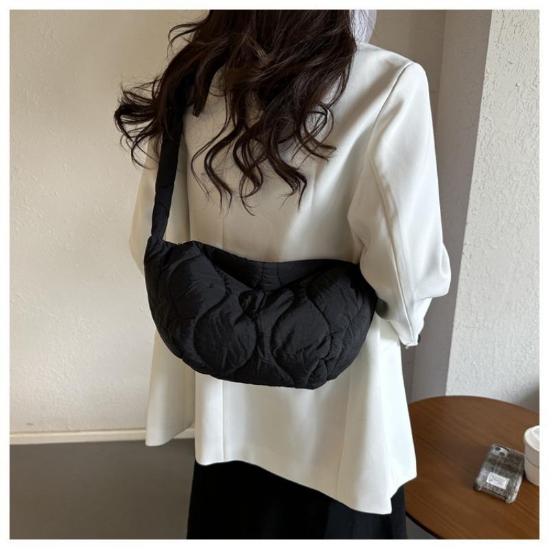 Fashion Down Bag Spring New Oxford Fabric Quilted Dumpling Bag Solid Color Shoulder Bag Crossbody Bag Women