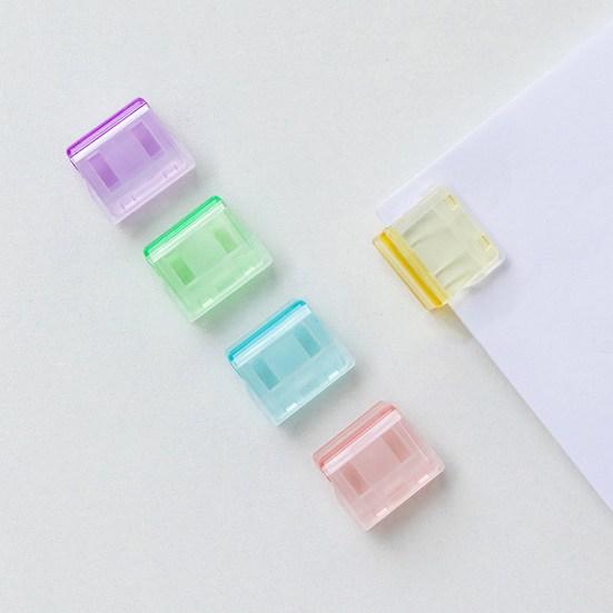 Clip-on Bookmarks Transparent Paper Clips with Push Mechanism Reusable File Fasteners Colorful Office Folders for Office School Document Organization