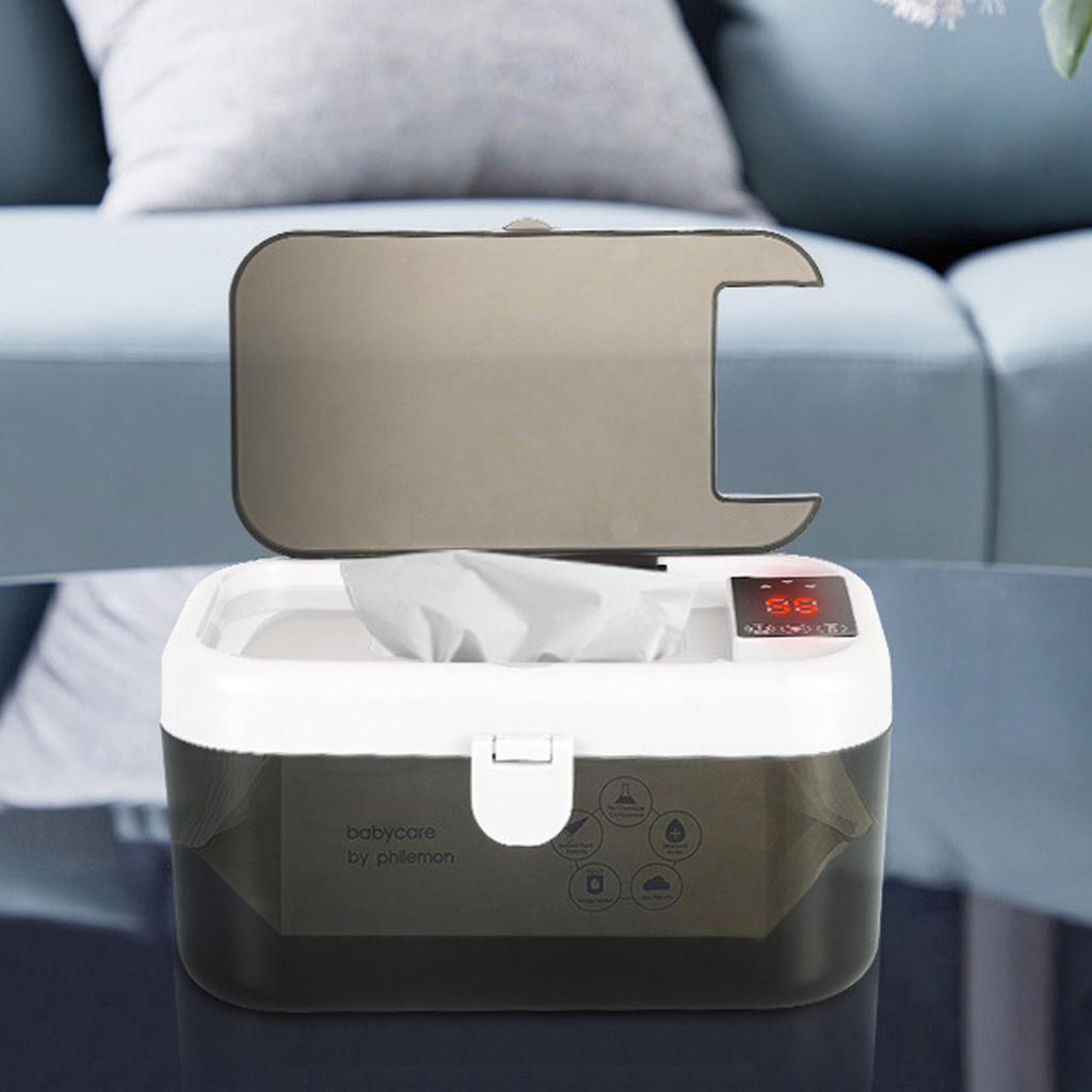 Baby Wipe Warmer Top Heating 80 Wipes Warmer Dispenser with Night Light 3 Temperature Settings for Baby Diaper Change Material PP