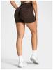 Leopard Print High-Waisted Seamless Yoga Shorts - Women's Fitness & Tummy Control Running Shorts