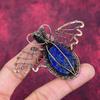 Lapis Lazuli Gemstone Pendant Copper Wire Wrapped Jewelry Butterfly Pendant