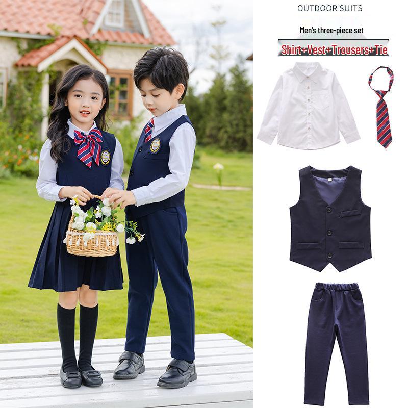 

Комплект школьной формы для девочек и мальчиков Британской академии для детского сада и начальной школы на весну/осень Size 130