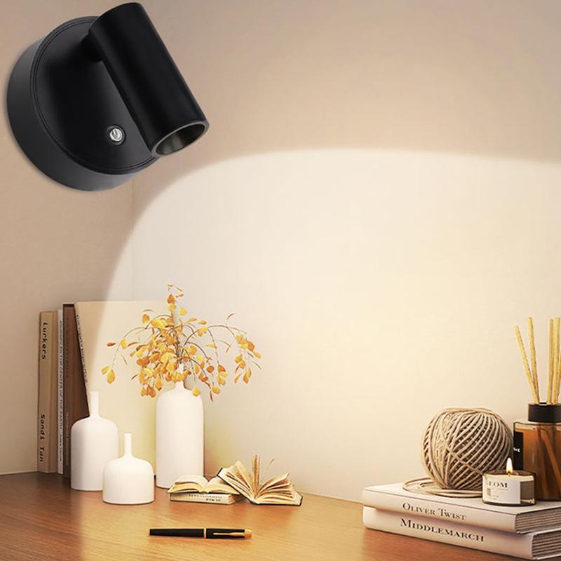 LED-Licht Magnetisch USB Wiederaufladbar Wandleuchte Strahler Kabellos Keine Verkabelung Kein Bohren Leselicht Schlafzimmer Nachttischleuchte