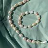 Resin-wearing Rainbow Natural Pearl Beads Bracelet