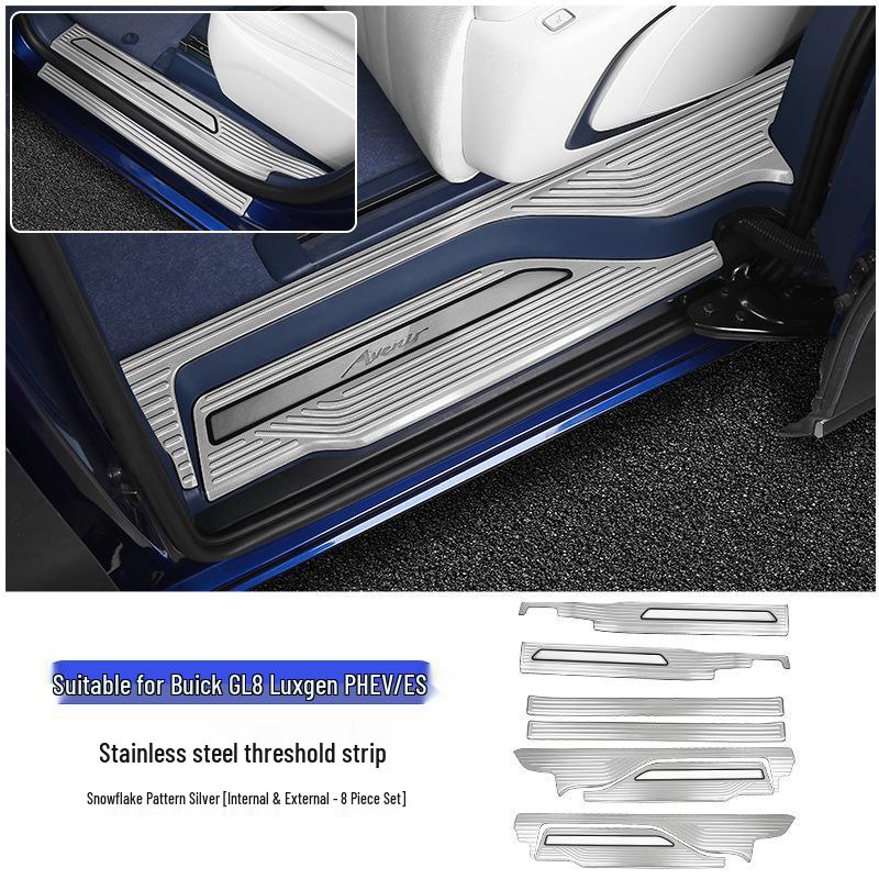 Stainless Steel Door Sill Scuff Plates for 2024 Buick GL8 PHEV Interior Upgrade