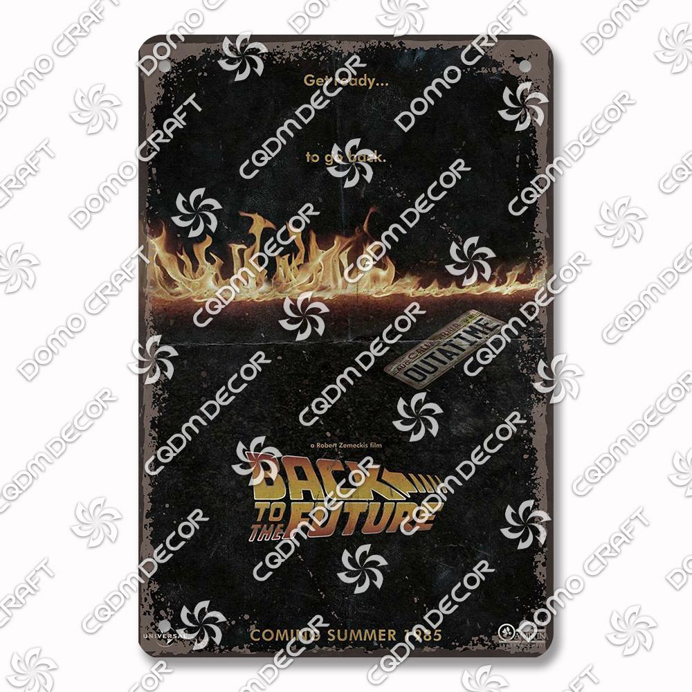 Classic Science Fiction Film Metal Tin Sign, Back to the Future Movie Poster Metal Plates, Cinema Club Cafe Bar Home Wall Decor