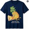 Herren Damen Lustiges Ananas-Pizza T-Shirt Shhh Niemand Muss Es Wissen Grafik-T-Shirt Sommer Lässig Kurzarm Essen Meme Oberteile