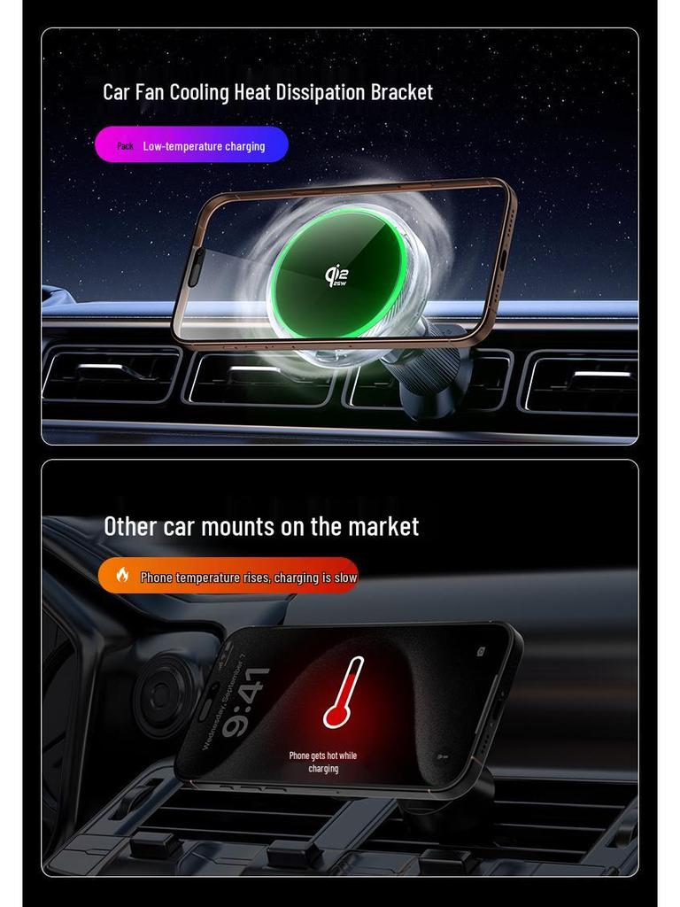 2025 Apple Magnetic Wireless Car Charger & Navigation Mount, 25W Fast Charging