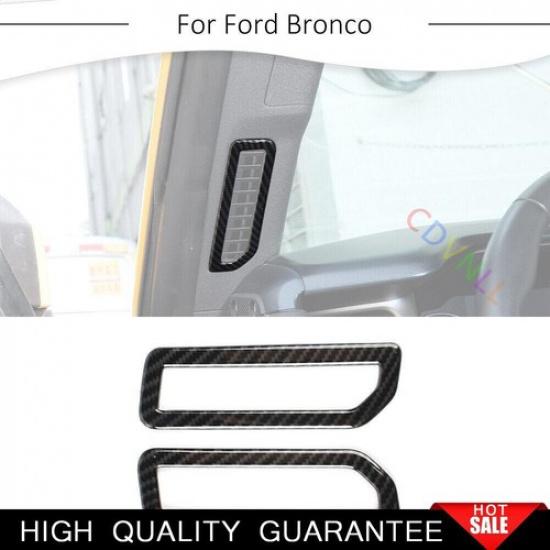 Front A Pillar Air Outlet Vent Cover For Ford Bronco -2024 ABS Carbon Fiber