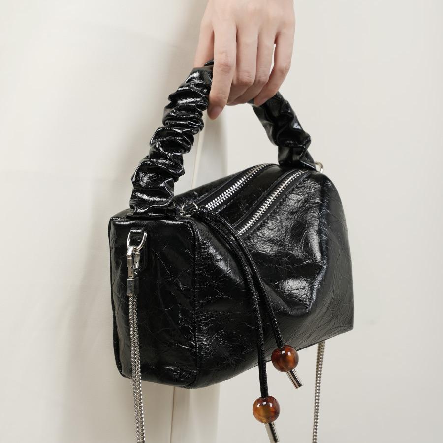 Commuter Pillow Bag, Leather Bead Bag, Portable Shoulder Messenger Women's Bag, Versatile Fashion Women's Bag