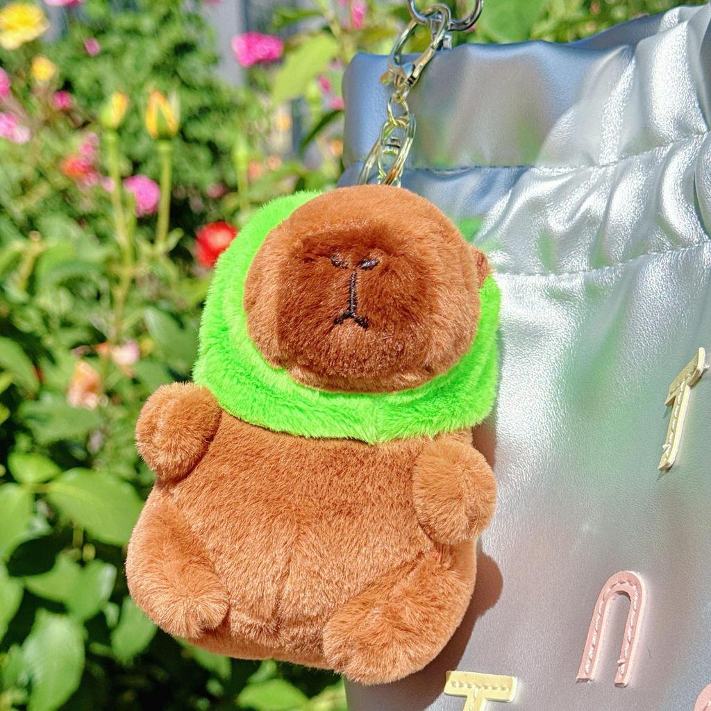 Capybara Plush Toy Keychain – Cute Stuffed Animal Backpack Clip