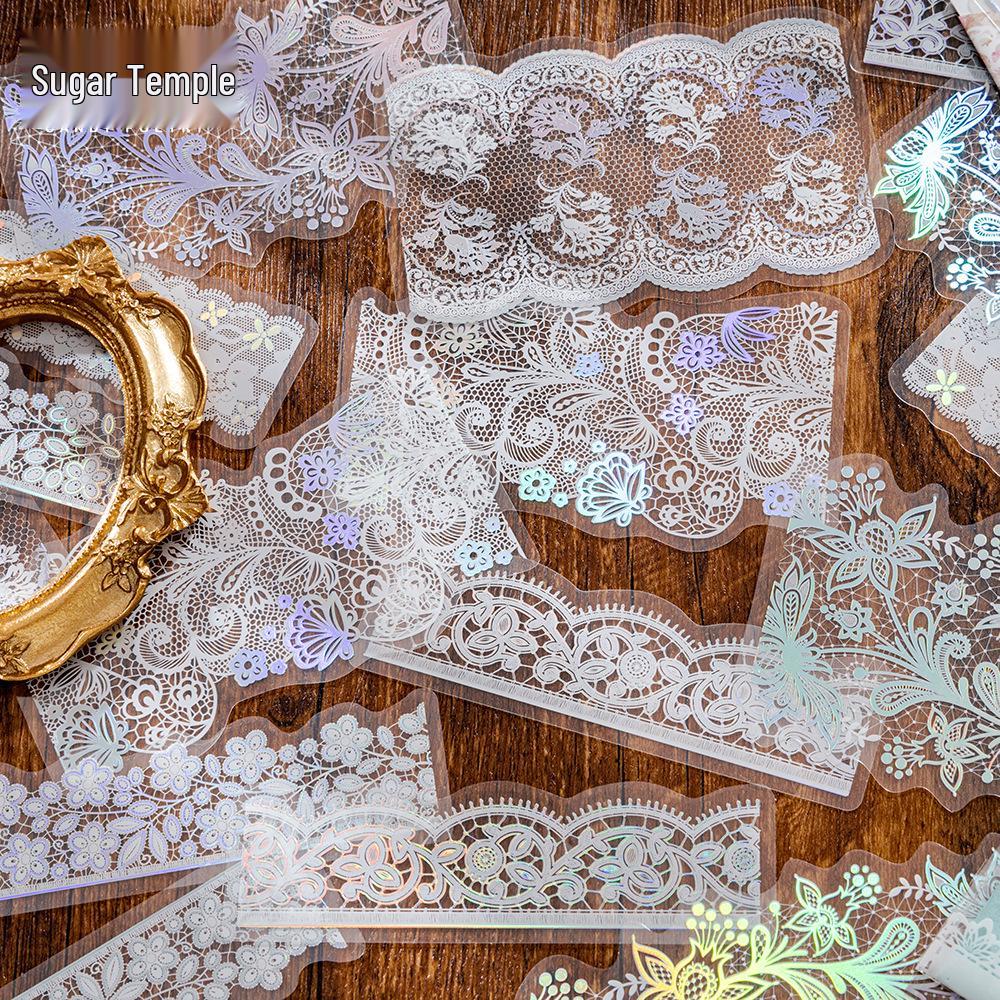 Silver Lace Utopia Sticker Pack: 6 Styles for DIY Journals