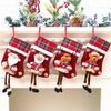 Cute Christmas Stockings Socks Fireplace Hanging Stockings Plush Personalized Home Party Decoration with Snowman Santa Elk Bear