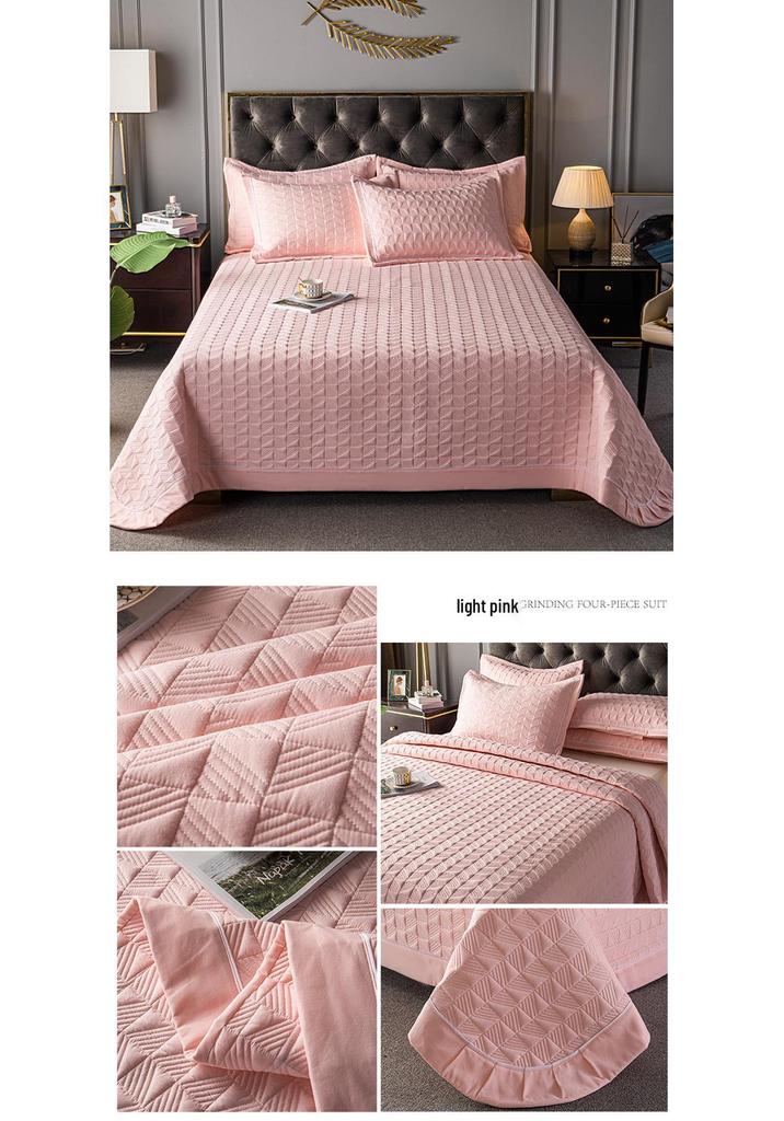 All-Season Solid Color Quilted Bedding Set with Duvet Insert and Cotton Padding