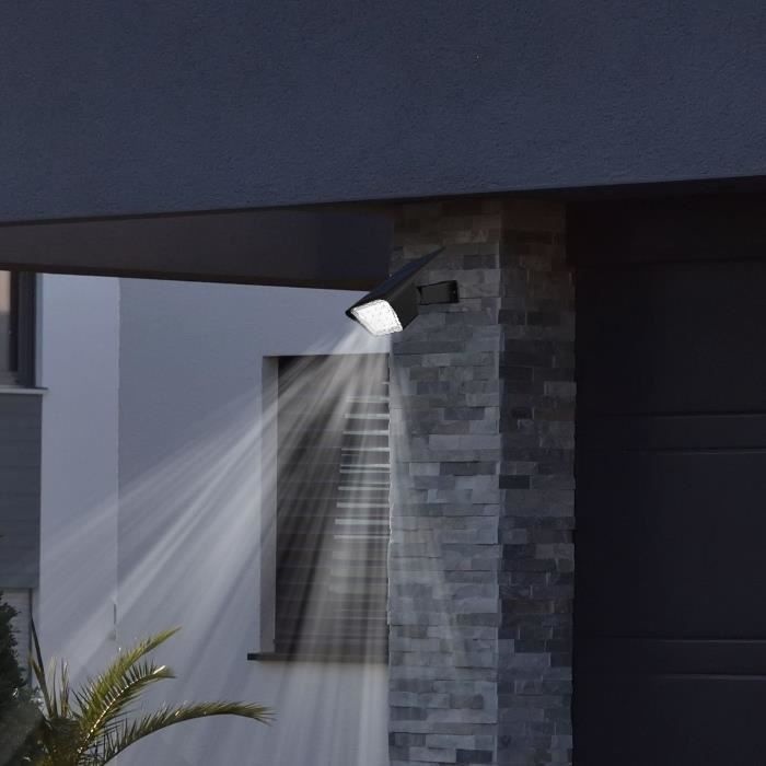 Lot de 2 spots solaires projecteur 2 en 1 à piquer ou à fixer - LUMISKY - CURTIS - H31.5 cm - LED blanc