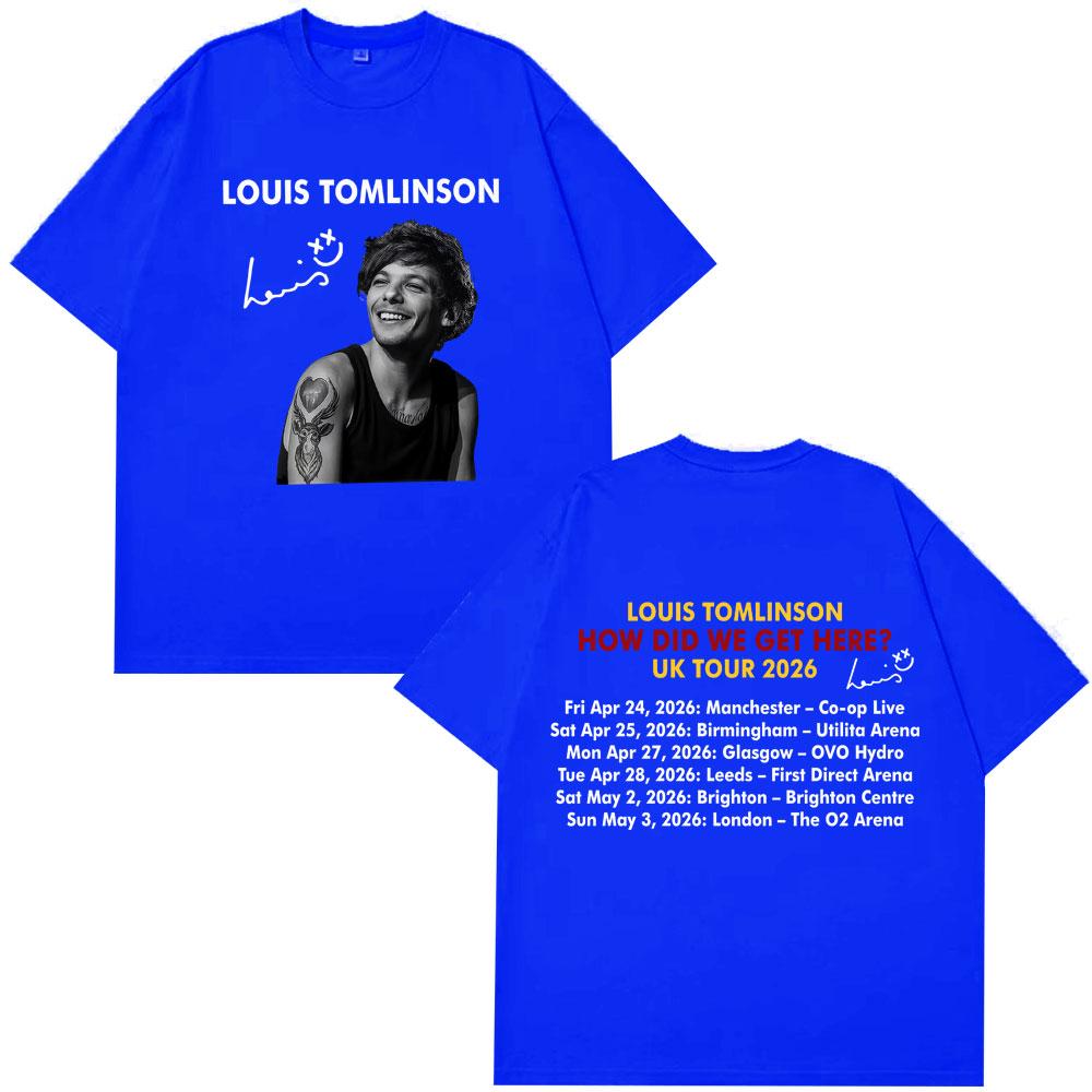 Cantante Louis Tomlinson How Did I Get Here Tour 2026 Stampa Maglietta Unisex Unisex Hiphop Maglietta Cotone Manica Corta Moda Magliette