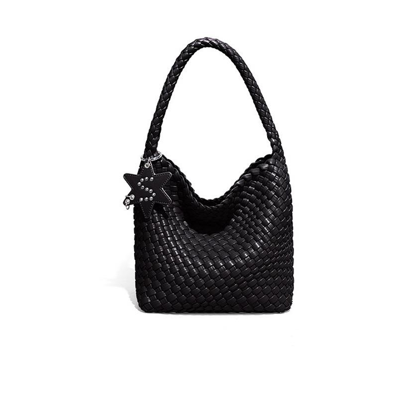 Gun Gun Champagne Gold Hand-woven Tote Bag Women's Large Capacity Premium Handheld Shoulder Bucket Bag
