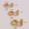 18k Gold Plated Zircon Rose Spacer Beads with Large Hole Rhinestone, DIY Jewelry Making Accessories