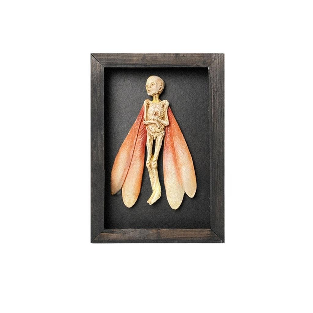 1 Skeleton Moth Decoration, Mysterious Ghost Specimen Photo Frame, Photo Frame Decoration, Halloween Decoration