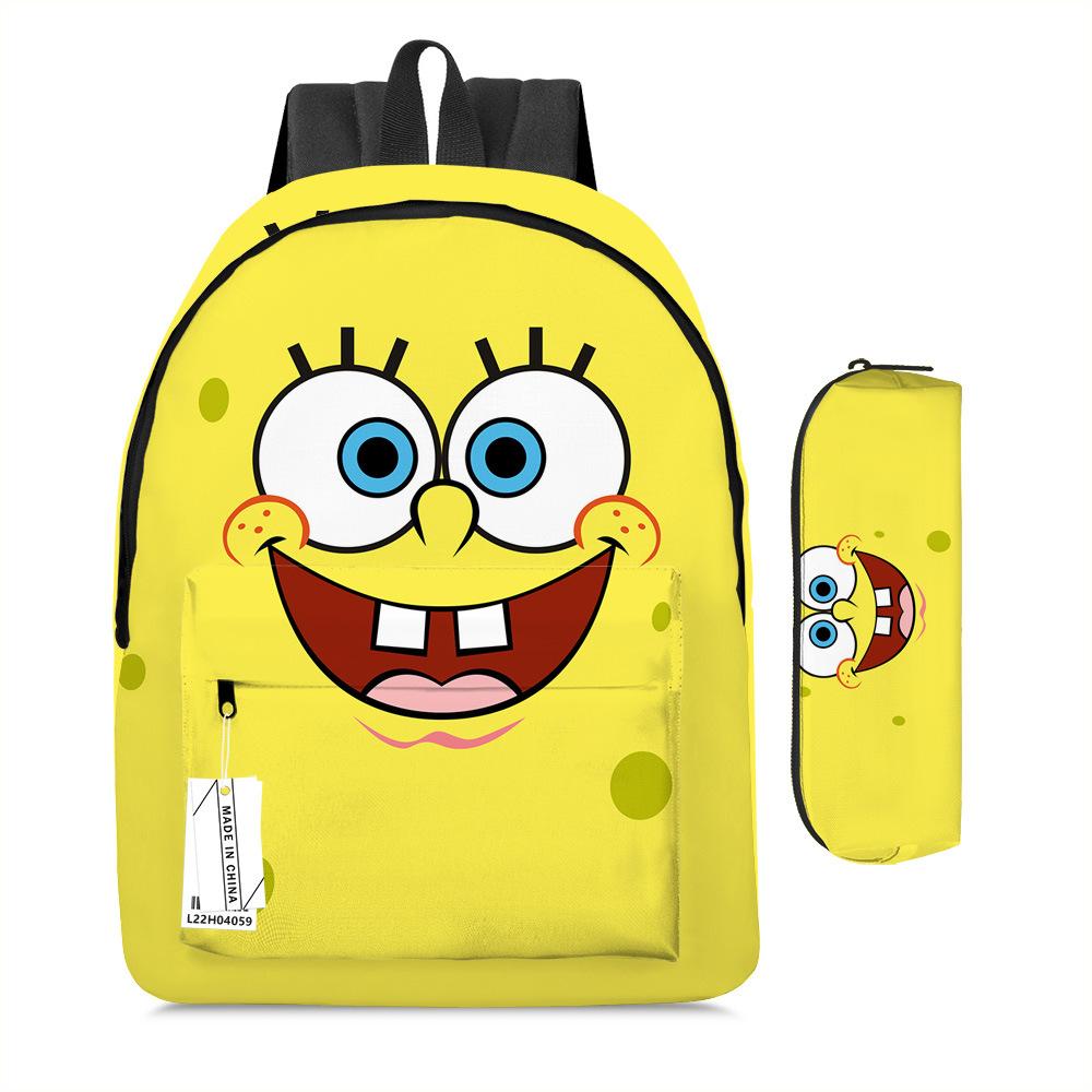 Spongebob Squarepants Children'S School Bag Male And Female Students Backpack Kindergarten Cute Cartoon Backpack Pencil Bag