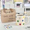 Cute Polka Dot Ceramic Mug High Looking Creative Couple Water Cup Girls Office Coffee Cup Birthday Gift