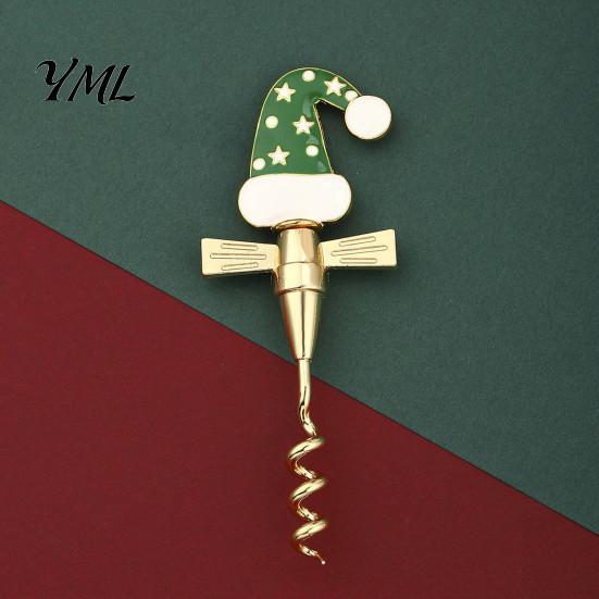 Langlebiger Korkenzieher Zinklegierung Weihnachten Weinflaschenöffner, Emaille Hut/Geschenk/Bär/Dackel Design, Ergonomischer Öffner Doppel-Flügelgriff Korkenzieher,