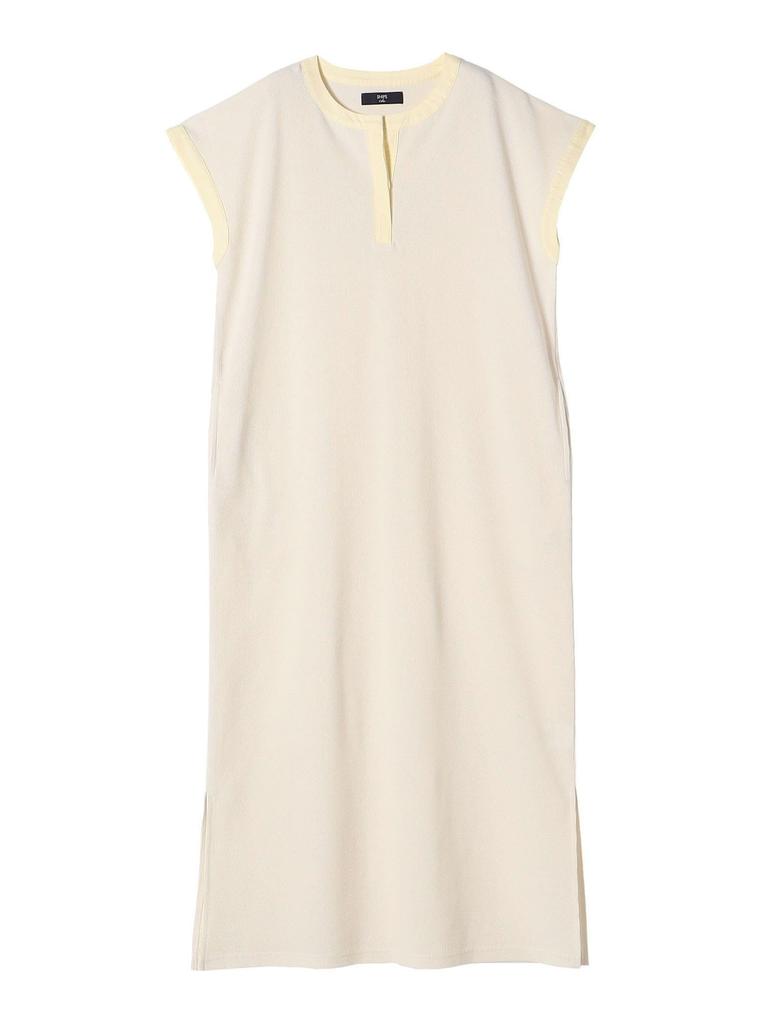 Ships Colors Women's Mini Waffle French Sleeve Skipper Dress, Hand Washable, Off-White, 224520043