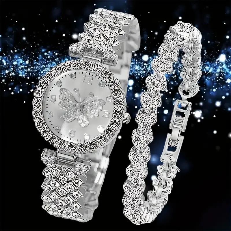 Ladies Watch Diamond Jewelry Watch, Women's Watch Quartz Watch Digital Watch Necklace Watch Set