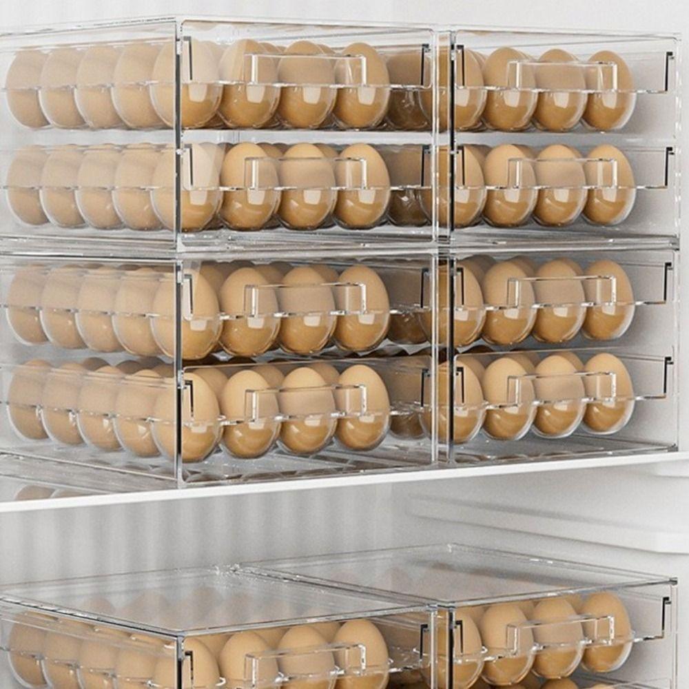Drawer Style Egg Preservation Box Transparent Egg Container Practical Egg Storage Box  Refrigerator