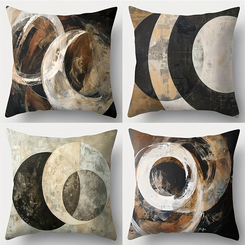 Geometric Circle Decorative Pillow Cover Super Soft Polyester Material Living Room Sofa Back Car Pillow Cover Home Decoration