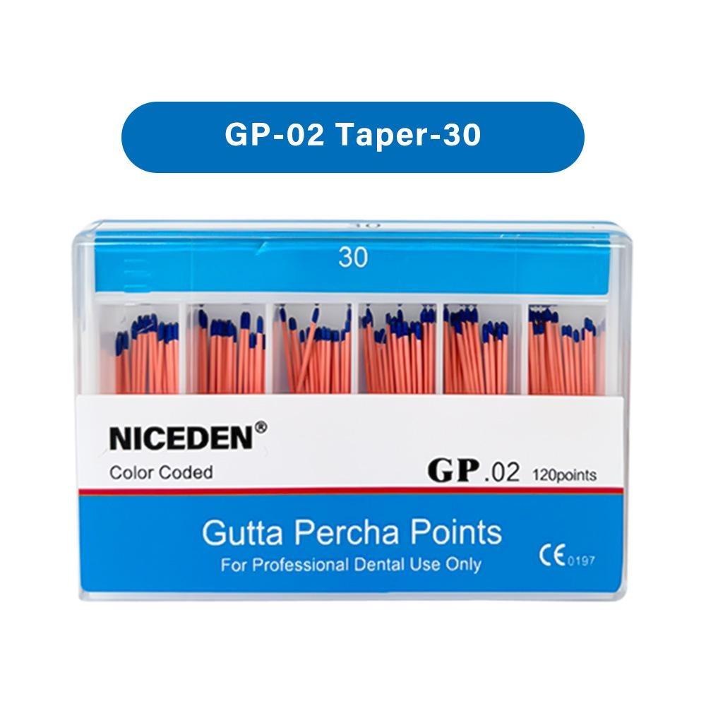 Niceden Dental Gutta Materials Percha Root Points Endodontics Cotton Fiber Tips Dentistry GP Canal Taper 02 04 06 #15-40 F1-F3