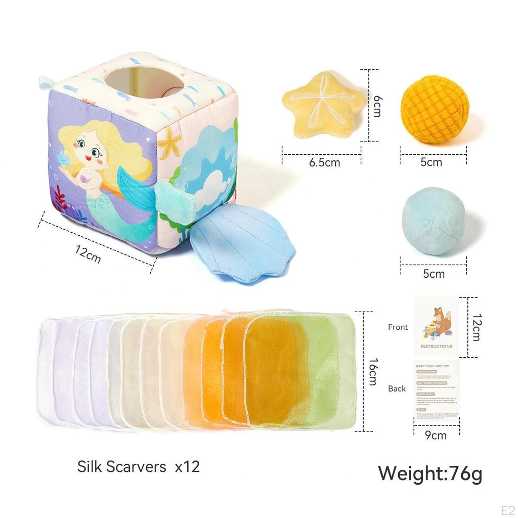 Tissue Box Toy Sensory Development Gifts Soft Preschool Education for 6 Months and Up Children